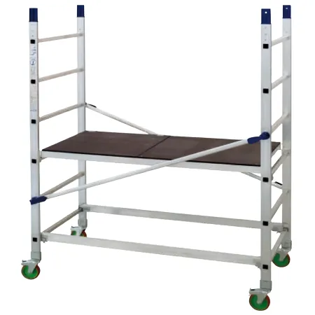 Trabattello Alluminio Base h 205 cm Piano Botola Ruote Ø125 mm