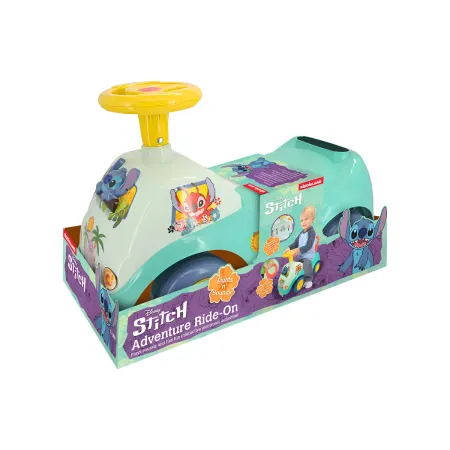Camioncino per Bambini Giocattolo Cavalcabile Verde con Volante e Luci