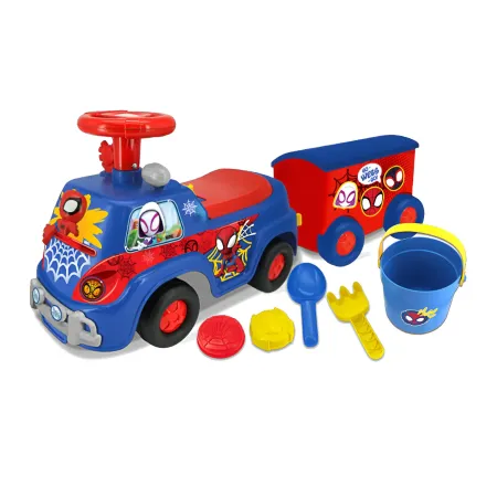 Camion per Bambini Cavalcabile Blu con Rimorchio Luci Suoni e Volante