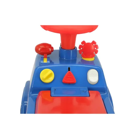 Camion per Bambini Cavalcabile Blu con Rimorchio Luci Suoni e Volante