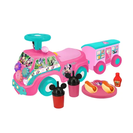 Camion per Bambini Cavalcabile Rosa con Rimorchio Suoni e Luci