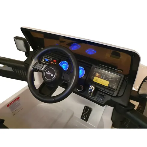 Macchina Jeep Wrangler a Batteria 12V Fuoristrada Bianco per Bambini