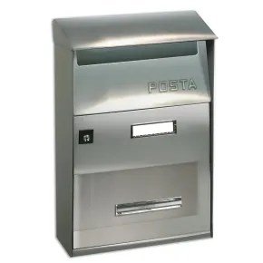 Cassetta Postale Inox da Esterno Anticorrosione con Tetto Antipioggia