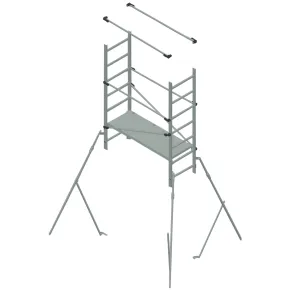 Prolunga in Alluminio per Trabattello con 7 Gradini Altezza 573 cm