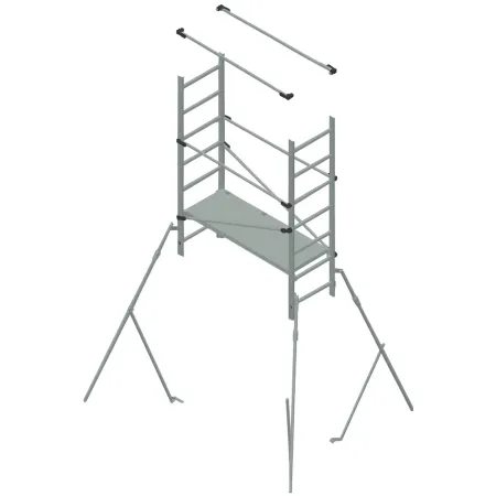 Prolunga in Alluminio per Trabattello con 7 Gradini Altezza 573 cm
