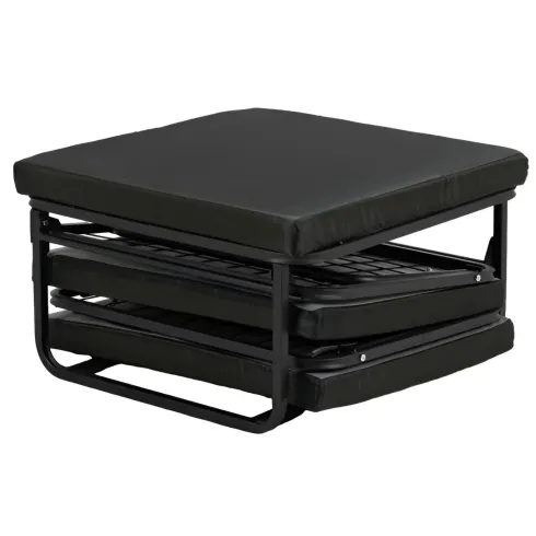 Pouf Letto Singolo Pieghevole Richiudibile Tortora 70x70 cm Salvaspazio