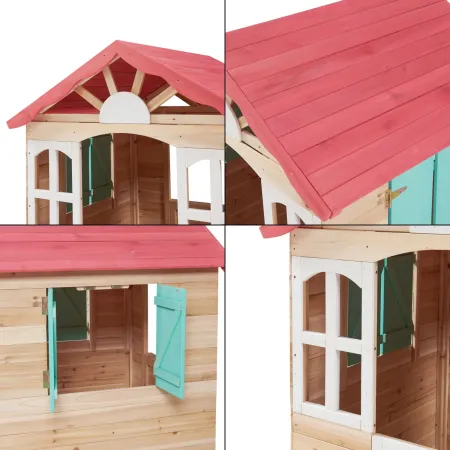 Casetta per Bambini in Legno 115x101x130 cm da Esterno Certificata FSC