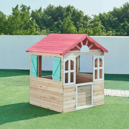 Casetta per Bambini in Legno 115x101x130 cm da Esterno Certificata FSC