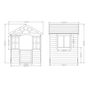 Casetta per Bambini in Legno 115x101x130 cm da Esterno Certificata FSC 2