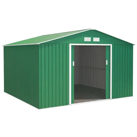 Casetta da Giardino in Lamiera 341x322x211 cm Box Porta Attrezzi