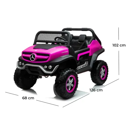 Macchina Elettrica per Bambini Mercedes Unimog Fuori Strada Rosa