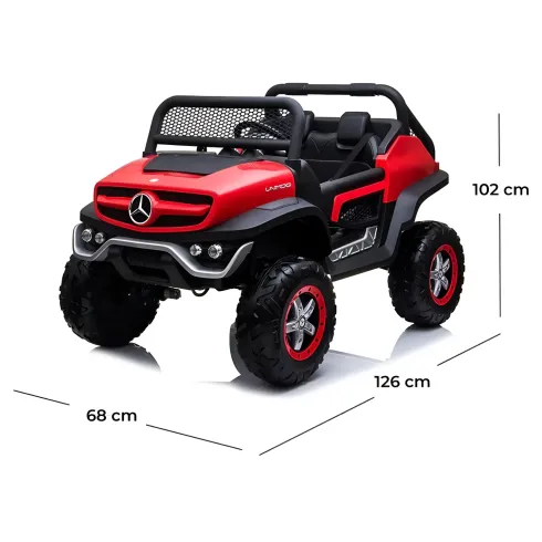 Macchina Elettrica per Bambini Mercedes Unimog Fuori Strada Rosso