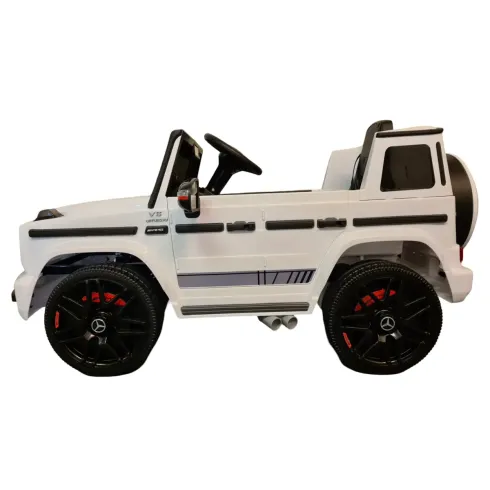 Macchina Elettrica per Bambini Mercedes Jeep G63 AMG a Batteria 12V Bianca