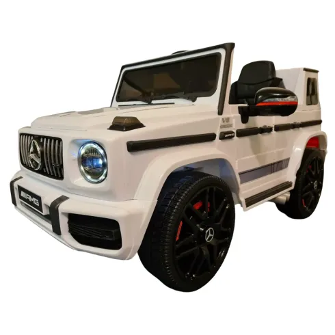Macchina Elettrica per Bambini Mercedes Jeep G63 AMG a Batteria 12V Bianca