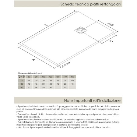 Piatto Doccia Grigio Rettangolare Effetto Pietra 70 80 90 100 120 140 Slim Flat