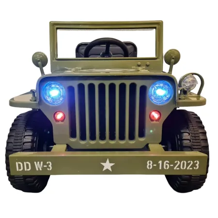 Macchina Elettrica Jeep Willy Verde per Bambini Fuoristrada Monoposto