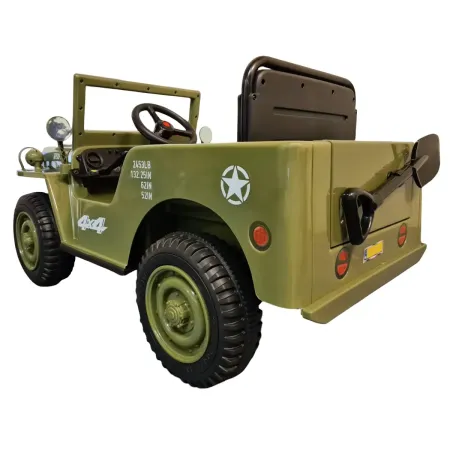 Macchina Elettrica Jeep Willy Verde per Bambini Fuoristrada Monoposto