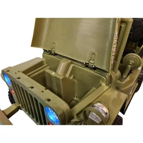 Macchina Elettrica Jeep Willy Verde per Bambini Fuoristrada Monoposto