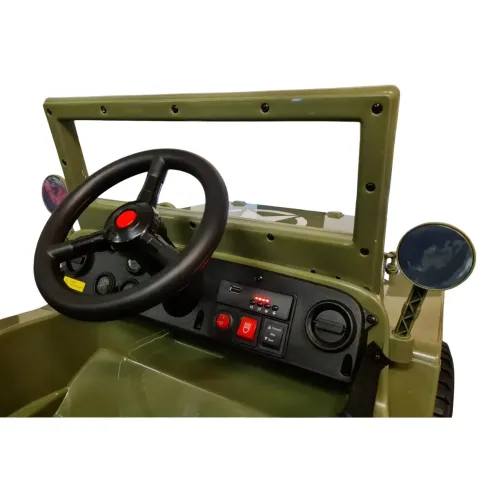 Macchina Elettrica Jeep Willy Verde per Bambini Fuoristrada Monoposto