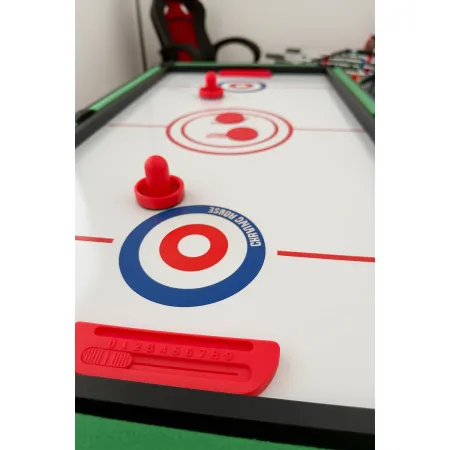 Tavolo Richiudibile 5in1 Biliardino Ping Pong Hockey Curling Biliardo