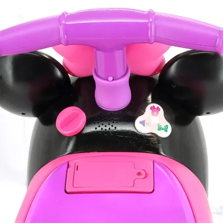 Cavalcabile per Bambini Minnie Rosa con Suoni Luci e Vano Portaoggetti