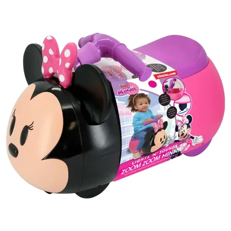 Cavalcabile per Bambini Minnie Rosa con Suoni Luci e Vano Portaoggetti
