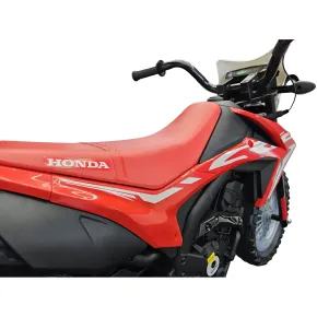 Moto Elettrica per Bambini 12V Honda Rosso con Rotelle Luci e Suoni 2