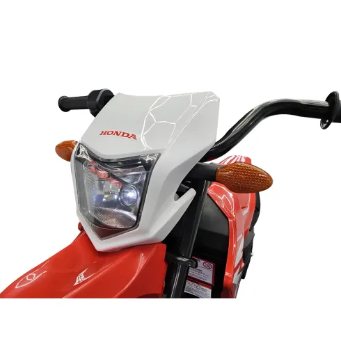 Moto Elettrica per Bambini 12V Honda Rosso con Rotelle Luci e Suoni