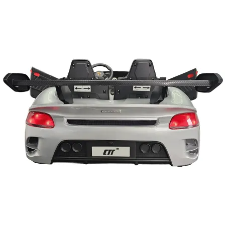 Auto Elettrica per Bambini 24V Porsche 2 Posti Grigio con Luci e Musica