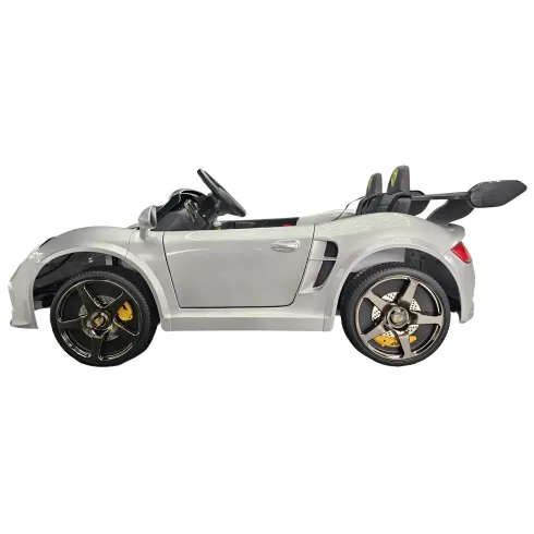 Auto Elettrica per Bambini 24V Porsche 2 Posti Grigio con Luci e Musica