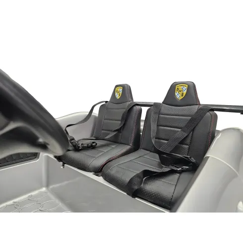 Auto Elettrica per Bambini 24V Porsche 2 Posti Grigio con Luci e Musica