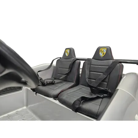 Auto Elettrica per Bambini 24V Porsche 2 Posti Grigio con Luci e Musica