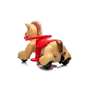 Pony Elettrico per Bambini Cavalcabile 12V Marrone con Suoni e Luci 2