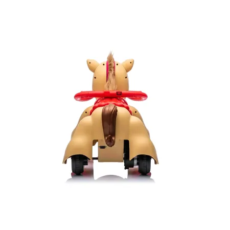 Pony Elettrico per Bambini Cavalcabile 12V Marrone con Suoni e Luci