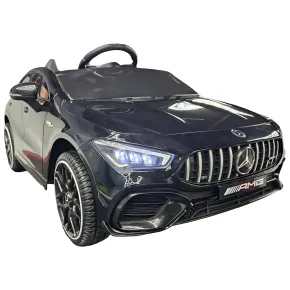 Macchina Elettrica per Bambini Mercedes Nero 12V con Sedile in Pelle