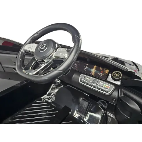 Macchina Elettrica per Bambini Mercedes Nero 12V con Sedile in Pelle