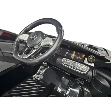 Macchina Elettrica per Bambini Mercedes Nero 12V con Sedile in Pelle
