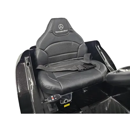 Macchina Elettrica per Bambini Mercedes Nero 12V con Sedile in Pelle