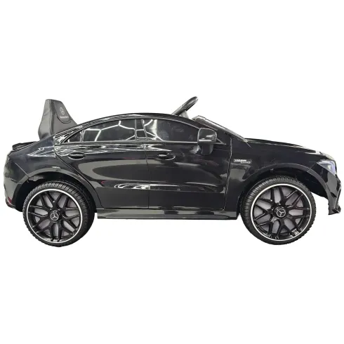 Macchina Elettrica per Bambini Mercedes Nero 12V con Sedile in Pelle