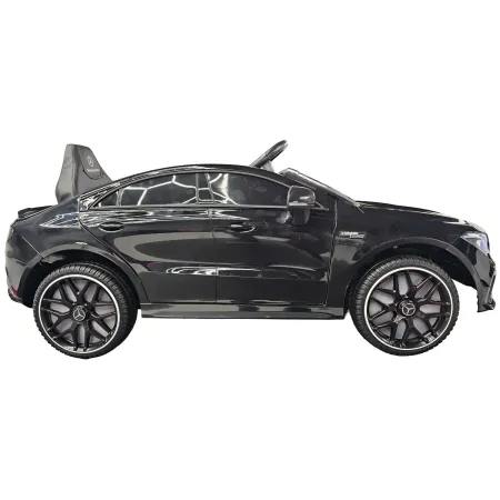 Macchina Elettrica per Bambini Mercedes Nero 12V con Sedile in Pelle