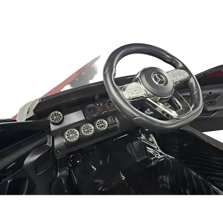 Macchina Elettrica per Bambini Mercedes Nero 12V con Sedile in Pelle