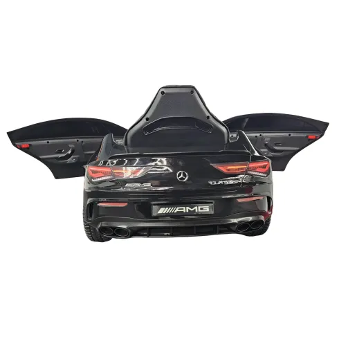 Macchina Elettrica per Bambini Mercedes Nero 12V con Sedile in Pelle
