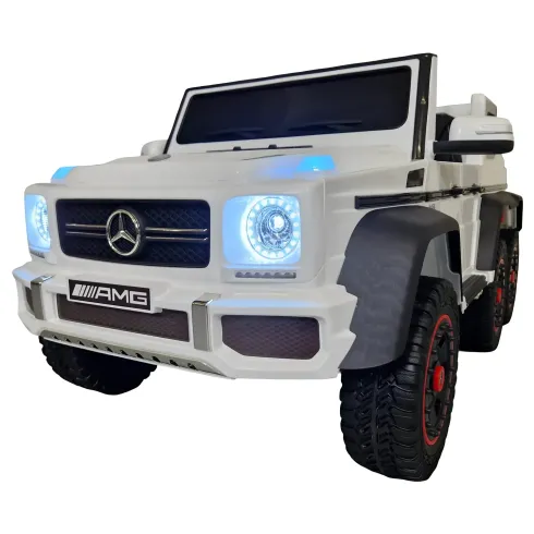 Auto Elettrica per Bambini Mercedes G63 Bianco 12V Pneumatici in Gomma