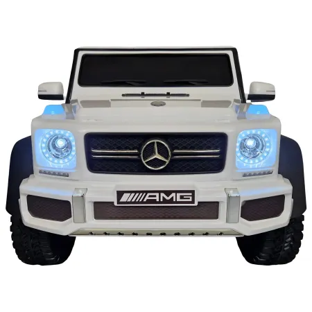 Auto Elettrica per Bambini Mercedes G63 Bianco 12V Pneumatici in Gomma