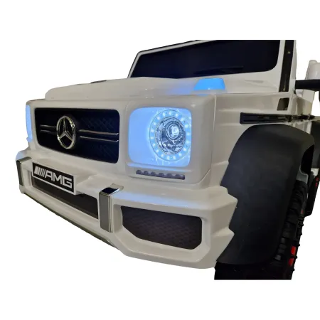 Auto Elettrica per Bambini Mercedes G63 Bianco 12V Pneumatici in Gomma