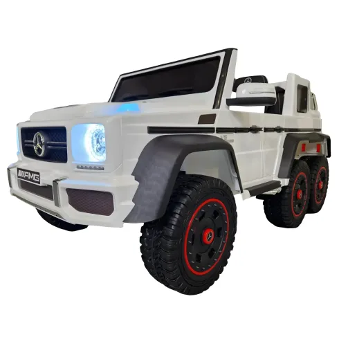 Auto Elettrica per Bambini Mercedes G63 Bianco 12V Pneumatici in Gomma