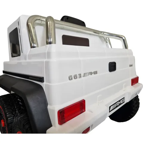 Auto Elettrica per Bambini Mercedes G63 Bianco 12V Pneumatici in Gomma