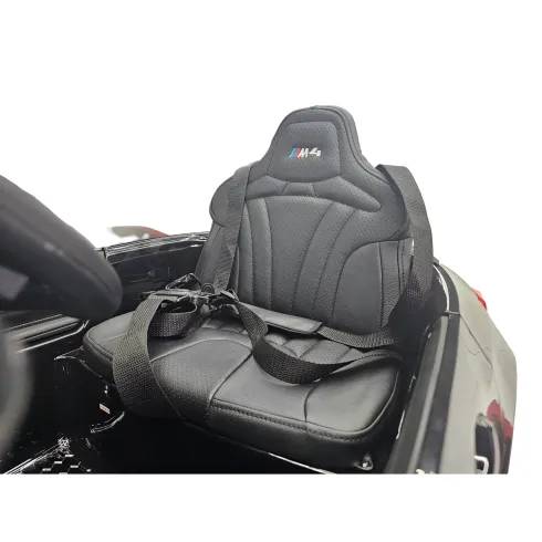 Auto Elettrica per Bambini BMW M4 Nero 12V Sedile in Pelle e Telecomando