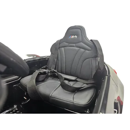Auto Elettrica per Bambini BMW M4 Nero 12V Sedile in Pelle e Telecomando