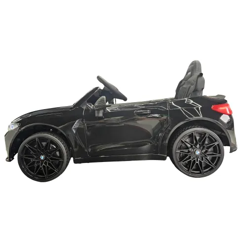 Auto Elettrica per Bambini BMW M4 Nero 12V Sedile in Pelle e Telecomando